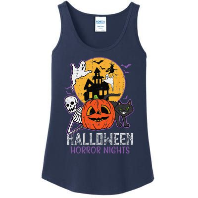 Halloween Horror Nights Retro Movie Poster Spooky Skeleton Ladies Essential Tank