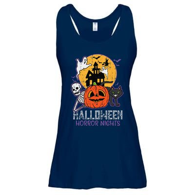 Halloween Horror Nights Retro Movie Poster Spooky Skeleton Ladies Essential Flowy Tank