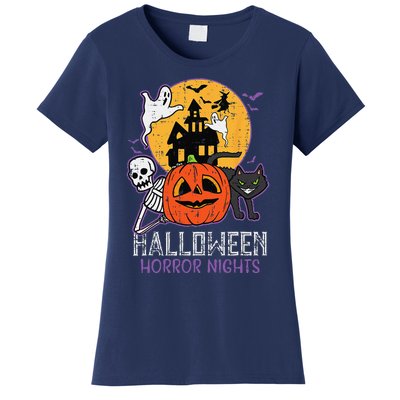 Halloween Horror Nights Retro Movie Poster Spooky Skeleton Women's T-Shirt