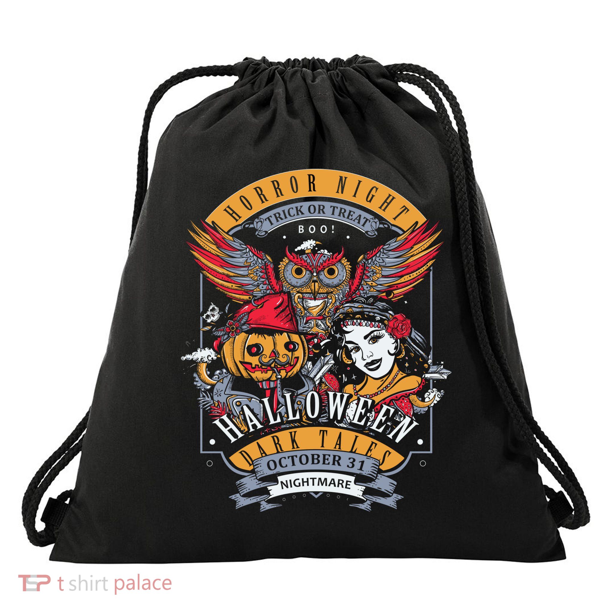 Halloween Horror Night Drawstring Bag