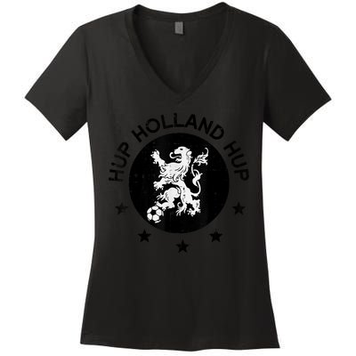 Hup Holland Netherlands Orange Soccer Women's V-Neck T-Shirt