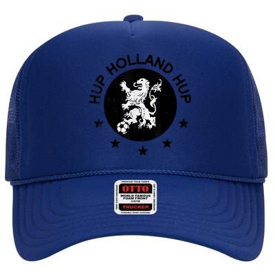 Hup Holland Netherlands Orange Soccer High Crown Mesh Back Trucker Hat