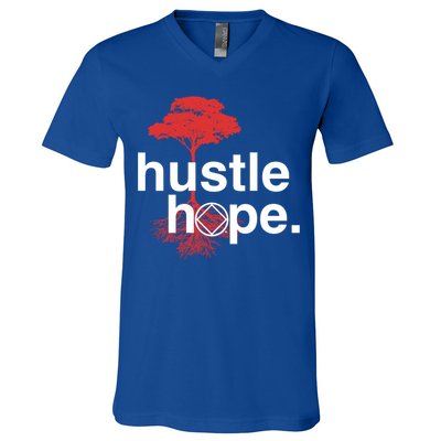 Hustle Hope Na Symbol Narcotics Anonymous Na Aa Gift Gift V-Neck T-Shirt