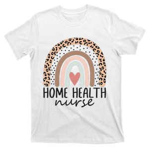 Home Health Nurse Home Care Nursing leopard rainbow T-Shirt