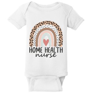 Home Health Nurse Home Care Nursing leopard rainbow Baby Bodysuit