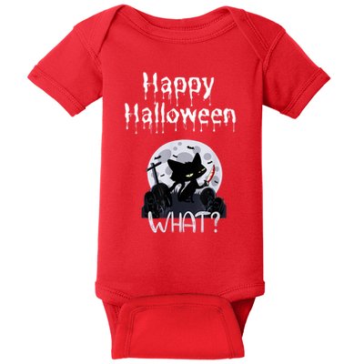 Happy Halloween Night With Black Cat Baby Bodysuit