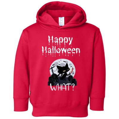 Happy Halloween Night With Black Cat Toddler Hoodie