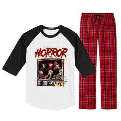 Halloween Horror Nights Movie Characters Halloween Scary Movies= Raglan Sleeve Pajama Set