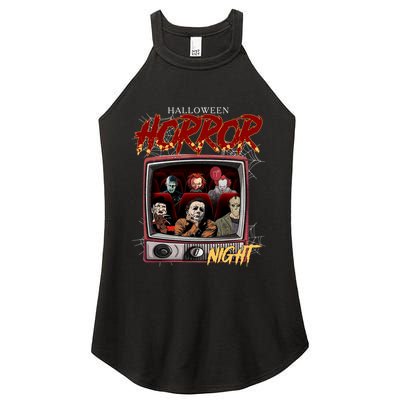Halloween Horror Nights Movie Characters Halloween Scary Movies= Women's Perfect Tri Rocker Tank
