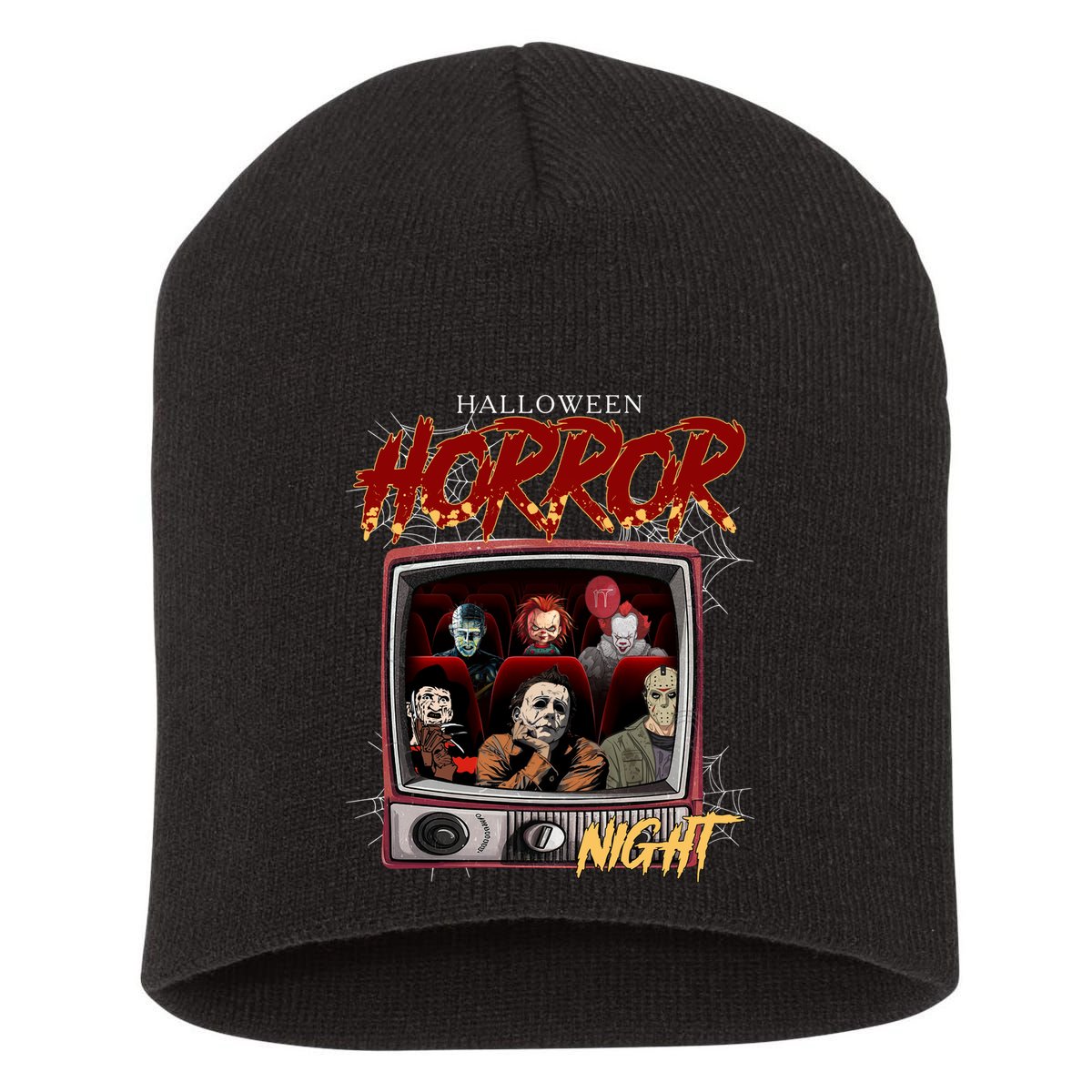 Halloween Horror Nights Movie Characters Halloween Scary Movies= Short Acrylic Beanie