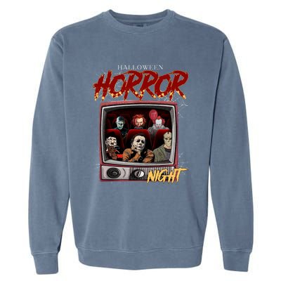 Halloween Horror Nights Movie Characters Halloween Scary Movies= Garment-Dyed Sweatshirt