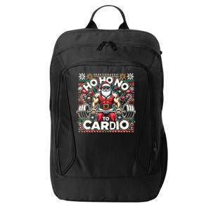 Ho Ho No To Cardio Funny Santa Christmas Gym Workout Humor Gift City Backpack