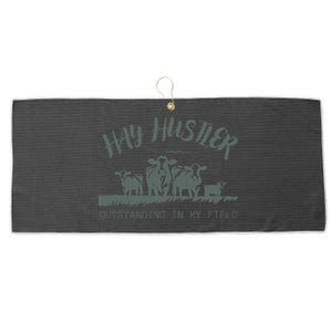 Hay Hustler Outstanding In My Field Large Microfiber Waffle Golf Towel