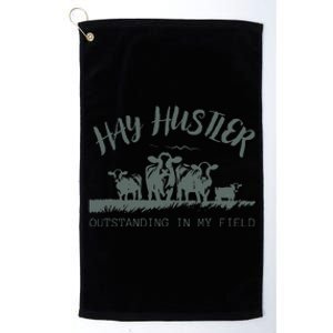 Hay Hustler Outstanding In My Field Platinum Collection Golf Towel