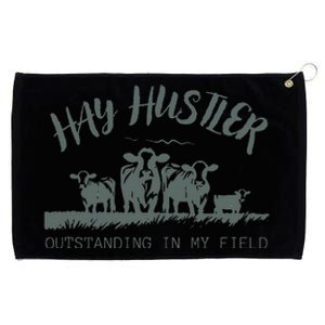 Hay Hustler Outstanding In My Field Grommeted Golf Towel