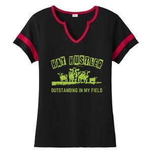 Hay Hustler Outstanding In My Field Ladies Halftime Notch Neck Tee