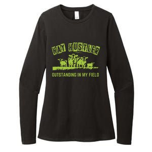 Hay Hustler Outstanding In My Field Womens CVC Long Sleeve Shirt