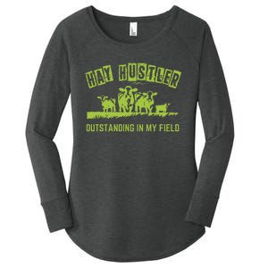 Hay Hustler Outstanding In My Field Women's Perfect Tri Tunic Long Sleeve Shirt