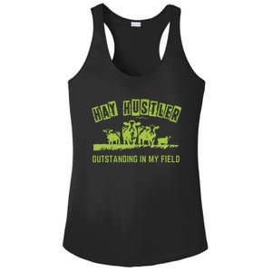 Hay Hustler Outstanding In My Field Ladies PosiCharge Competitor Racerback Tank