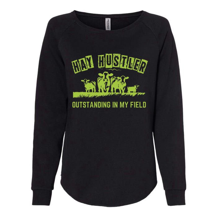 Hay Hustler Outstanding In My Field Womens California Wash Sweatshirt