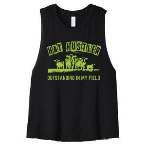 Hay Hustler Outstanding In My Field Women's Racerback Cropped Tank