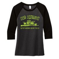 Hay Hustler Outstanding In My Field Women's Tri-Blend 3/4-Sleeve Raglan Shirt