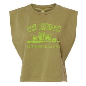 Hay Hustler Outstanding In My Field Garment-Dyed Women's Muscle Tee