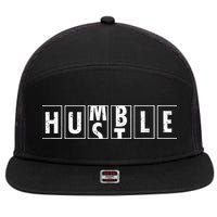 Humble Hustle Odometer Style Graphic Design 7 Panel Mesh Trucker Snapback Hat