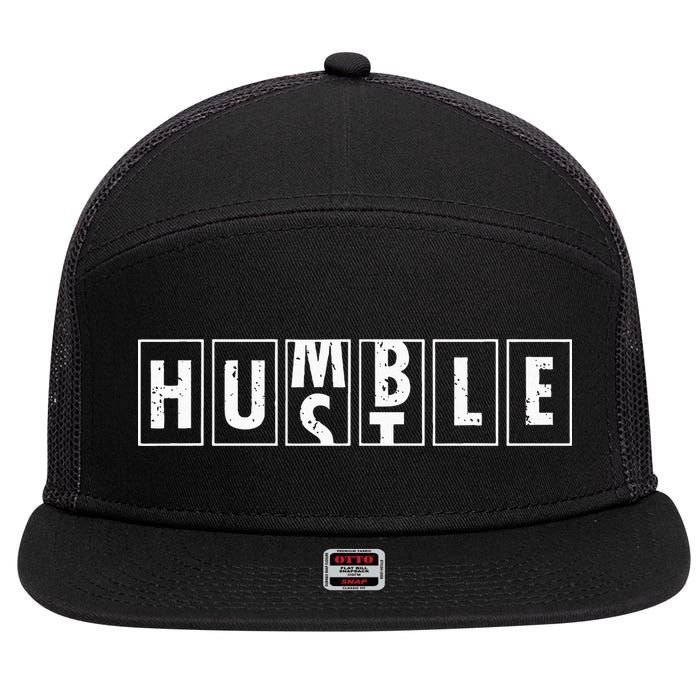 Humble Hustle Odometer Style Graphic Design 7 Panel Mesh Trucker Snapback Hat