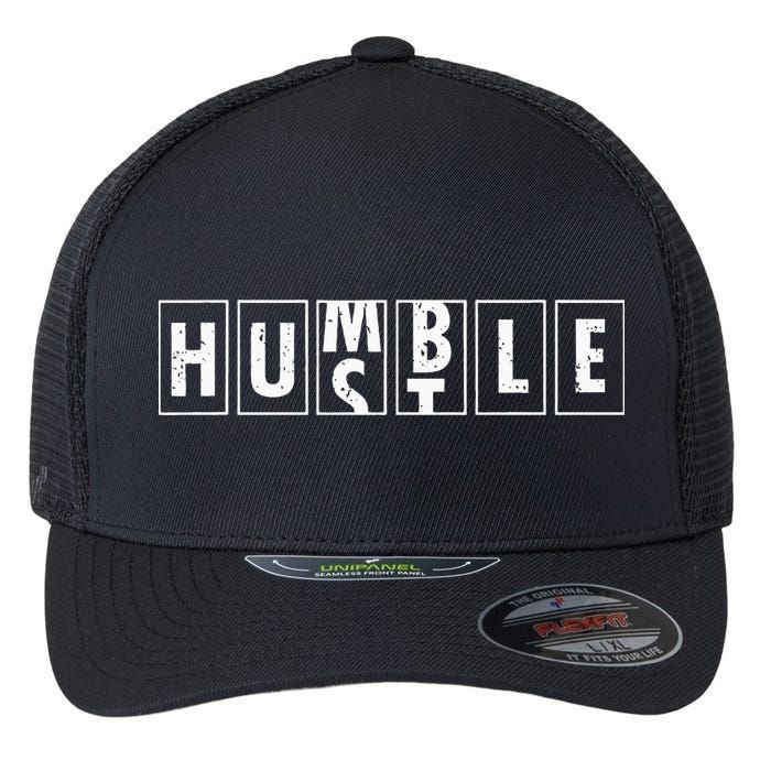 Humble Hustle Odometer Style Graphic Design Flexfit Unipanel Trucker Cap