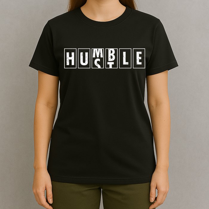 Humble Hustle Odometer Style Graphic Design T-Shirt