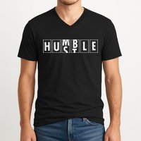 Humble Hustle Odometer Style Graphic Design V-Neck T-Shirt