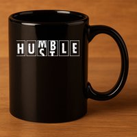 Humble Hustle Odometer Style Graphic Design 11oz C Handle Ceramic Mug