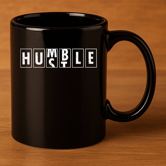 Humble Hustle Odometer Style Graphic Design 11oz C Handle Ceramic Mug