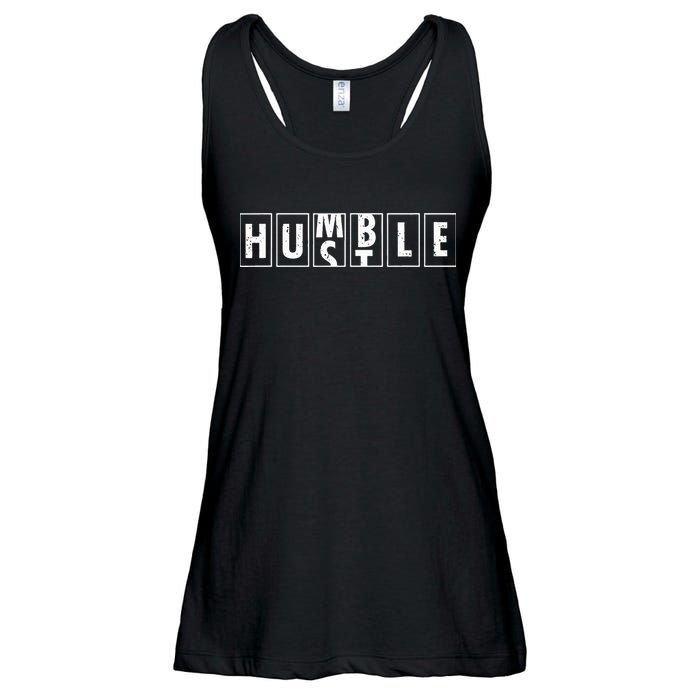 Humble Hustle Odometer Style Graphic Design Ladies Essential Flowy Tank