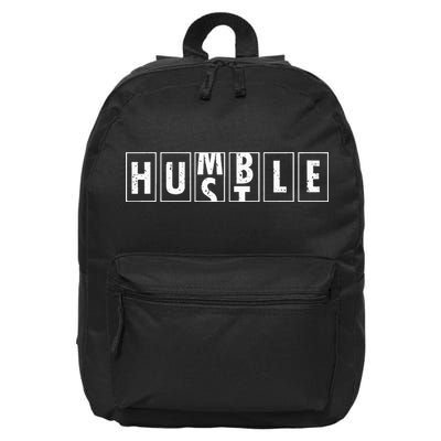 Humble Hustle Odometer Style Graphic Design 16 in Basic Backpack
