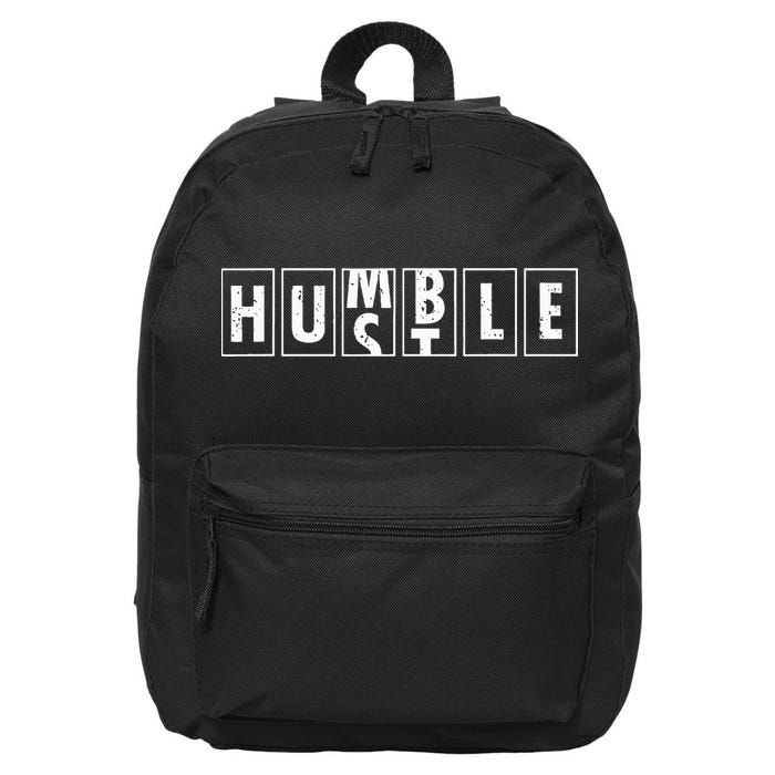 Humble Hustle Odometer Style Graphic Design 16 in Basic Backpack
