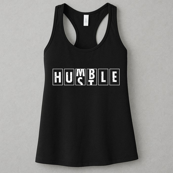 Humble Hustle Odometer Style Graphic Design Womens Tank Top