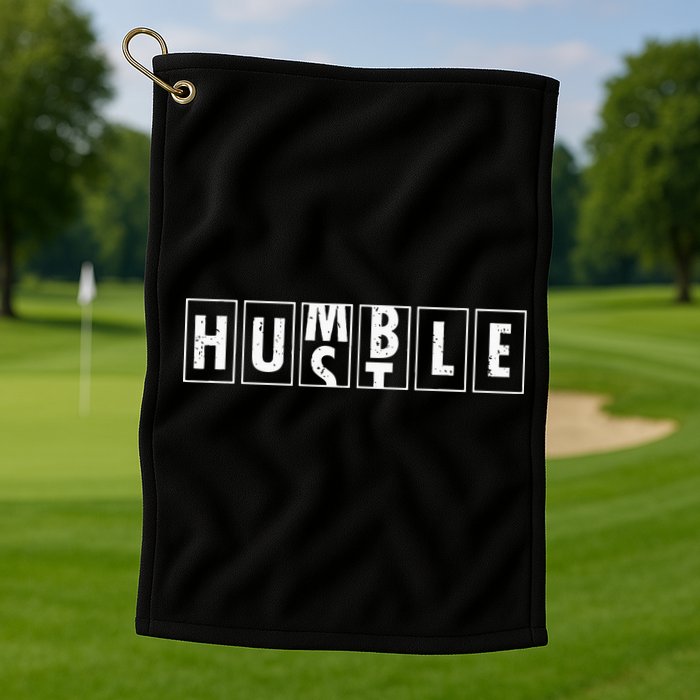 Humble Hustle Odometer Style Graphic Design Golf Towel