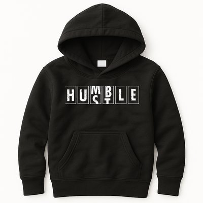 Humble Hustle Odometer Style Graphic Design Kids Hoodie