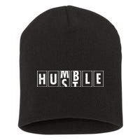 Humble Hustle Odometer Style Graphic Design Short Acrylic Beanie