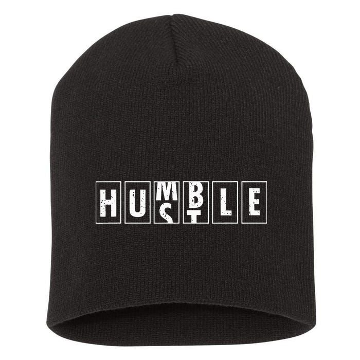 Humble Hustle Odometer Style Graphic Design Short Acrylic Beanie