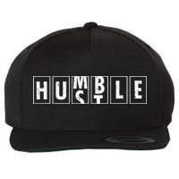 Humble Hustle Odometer Style Graphic Design Wool Snapback Cap