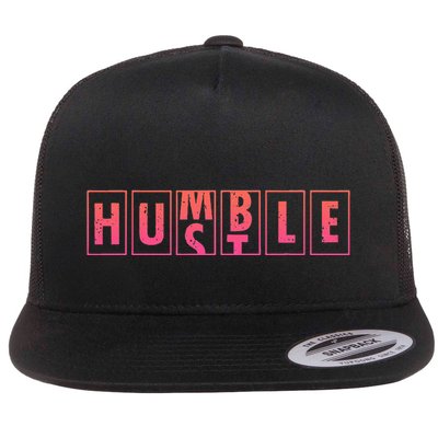 Humble Hustle Odometer Style Graphic Design Flat Bill Trucker Hat