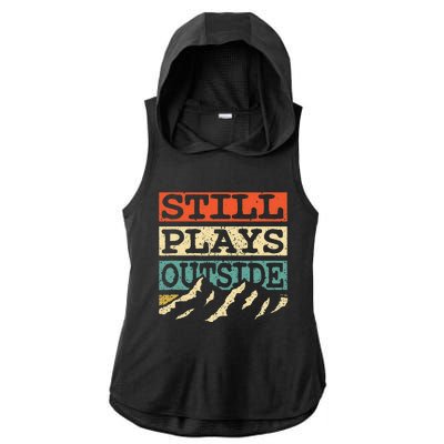 Hiker Hiking Outdoor Sports Camping Funny Hiking Ladies PosiCharge Tri-Blend Wicking Draft Hoodie Tank