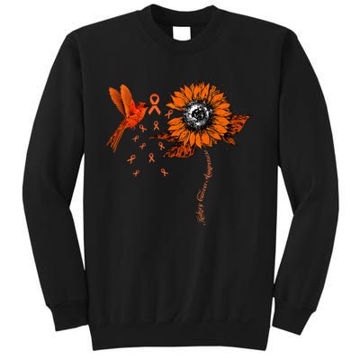 Hummingbird Holding Orange Ribbon Kidney Cancer Awareness Sweatshirt