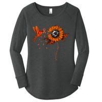 Hummingbird Holding Orange Ribbon Kidney Cancer Awareness Women's Perfect Tri Tunic Long Sleeve Shirt