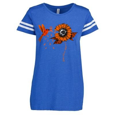 Hummingbird Holding Orange Ribbon Kidney Cancer Awareness Enza Ladies Jersey Football T-Shirt