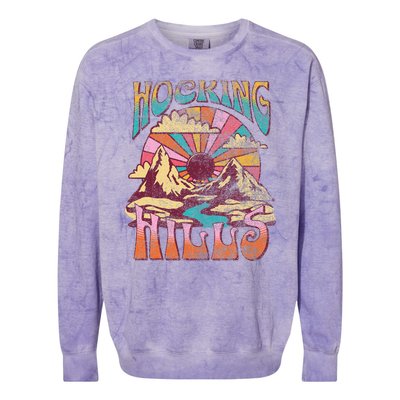 Hocking Hills Ohio Nature Hiking Mountains Outdoors Vintage Colorblast Crewneck Sweatshirt