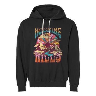 Hocking Hills Ohio Nature Hiking Mountains Outdoors Vintage Garment-Dyed Fleece Hoodie